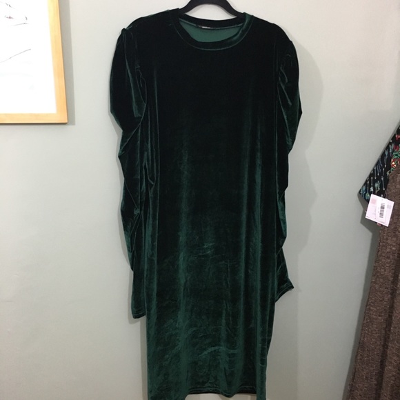 shein green velvet dress